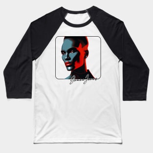 Grace Jones 80s Style Aesthetic Design Baseball T-Shirt